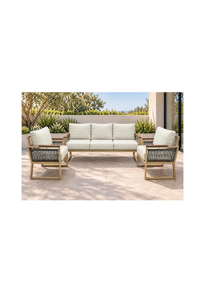 Yasemin 3+1+1 Rattan İp Detaylı Balkon-bahçe-kafe,çay Seti,koltuk Takımı,oturma Grubu,ofis Koltuğu