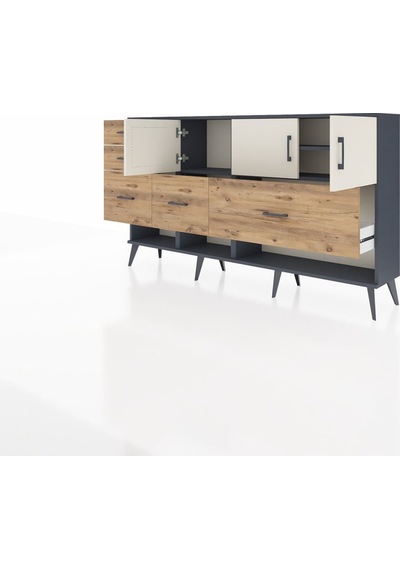 Arges Konsol 3 Raflı 5 Çekmeceli 3 Kapaklı 176x30x99 Antrasit-aytaşı/çam Aytası/atlas Çam - Antrasıt Arges Konsol 3 Raflı 5 Çekmeceli 3 Kapaklı 176x30x99 Antrasit-aytaşı/çam Aytası/atlas Çam - Antrasıt