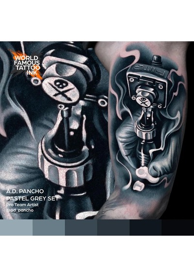A.d Pancho Pastel Greys 6'lı Set - World Famous Ink Dövme Boyası - 1oz/30ml