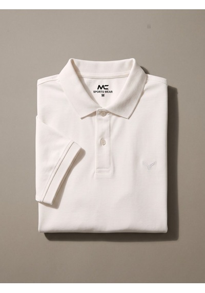 Maccali Erkek Beyaz Amblemli Basic Polo Yaka Tişört