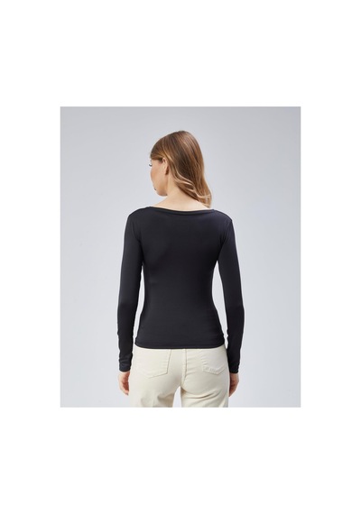 Virago Soft Touch V Yaka Uzun Kol Bluz/body Siyah - 686786237 Siyah - 686786237 Siyah