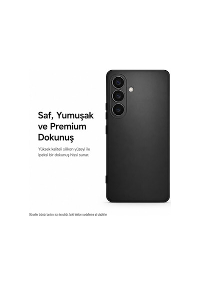 Samsung Galaxy Uyumlu A34 Kılıf Premium Mat İnce Kamera Korumalı Silikon Kapak Siyah