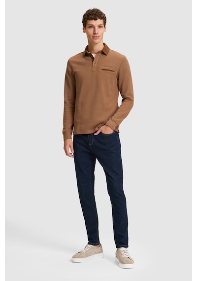 U.S. Polo Assn. Erkek Kahverengi Polo Yaka Düğmeli Regular Fit Sweatshirt 50329340-vr134 Kakao