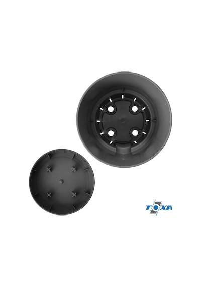 Tr Begonya Saksı Tabaklı Drenajlı Mat Plastik Çiçek Saksısı 1 Adet, 3,3 Litre, 18cm, Gri Diğer