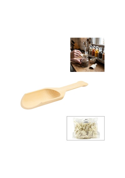 Diyarı Fırsat Bambu Ahşap Baharat Küreği Mini Kaşık 2.5 Cm 50'li Paket