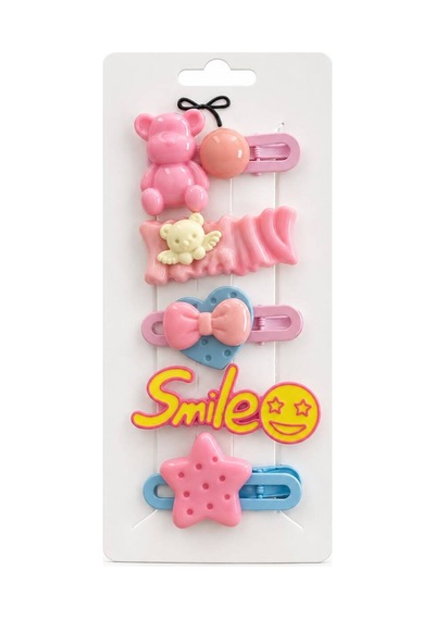 Sevimli Ayıcık Figürlü Çocuk Saç Tokası Seti 5 Adet Pembe - 923595328 Pembe - 923595328 Pembe