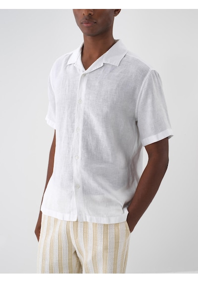 Xint Beyaz %100 Keten Regular Fit Gömlek 700932