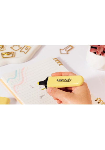 Bıc Highlighter Flat Pastel Fosforlu Kalem Seti 6'lı Çok Renkli