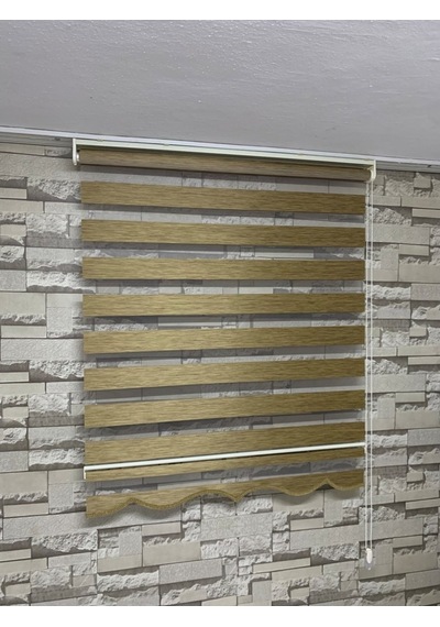 Bambu Kahve Renk Zebra Perde (Etekli)