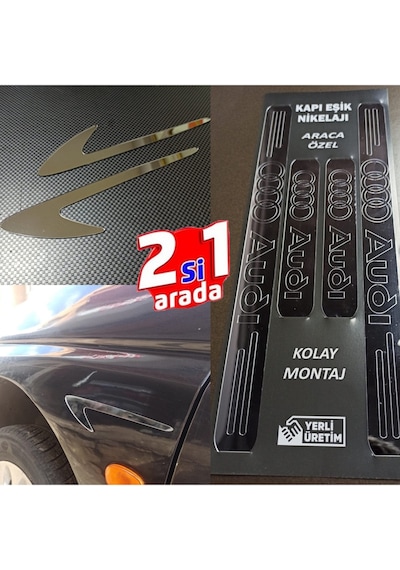 Audi A6 Kapı Eşiği Set + Çamurluk Vent Krom Görsel