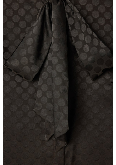 Sateen Puantiye Desenli Gömlek - Kahve-137396