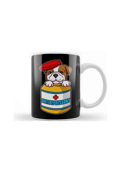 Adorable Dog Antidepressant Pets Fix Depression Kupa Bardak Porselen Karışık