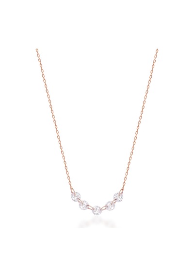 Zirkon Taşlı Rose Altın Kaplamalı Sallantılı 5 Taşlı Gümüş Kolye Gold - Rose Gold - Gümüş Zirkon Taşlı Rose Altın Kaplamalı Sallantılı 5 Taşlı Gümüş Kolye Gold - Rose Gold - Gümüş