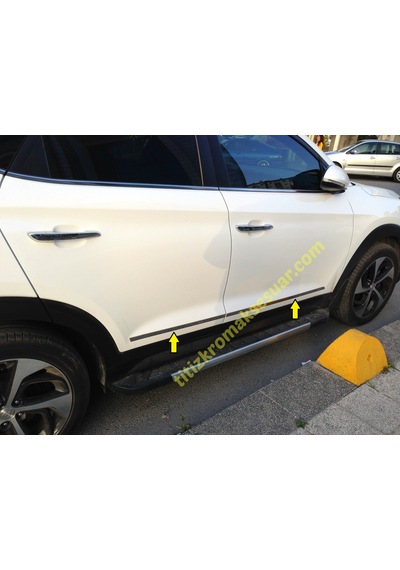Hyundaı Tucson 2015-2017 Krom İnce Yan Kapı Çıtası Aksesuarı 4 P.