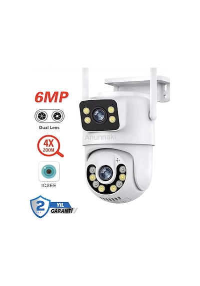 Ip Ptz Full Hd Wifi Güvenlik Kamerası V380 Pro Smart Gece Görüşlü Ses Kayıtlı Çift Lensli Kamera
