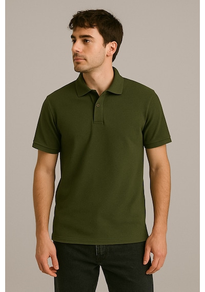 Parshey Regular Fit %100 Pamuk Polo Yaka Yarım Kollu Basic T-shirt Haki Parshey Regular Fit %100 Pamuk Polo Yaka Yarım Kollu Basic T-shirt Haki