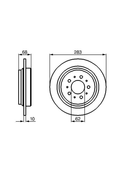 Bosch Arka Fren Dısk Ayna Volvo S70 96 00 V70 96 00 Xc70 99 04 0986478445 272248 2722486 31262094