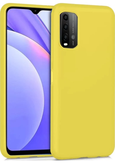 Newface Xiaomi Redmi 9t Kılıf Nano İçi Kadife Silikon - Sarı