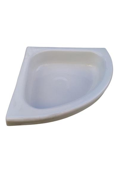 Üçgen Evye Lavabo. Tekne Evyesi. Karavan Evyesi. Beyaz 35x35cm