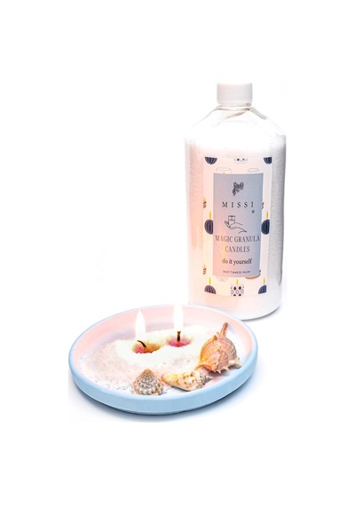 Missi Yaratıcı İnci Tozu Beyaz Mum 30 Adet Fitil İle Birlikte -400 Gr Çok Renkli