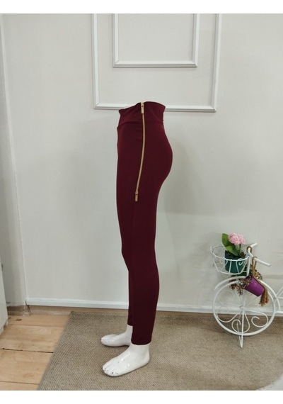 Bhrwear Kadın Yüksek Bel Yanlardan Fermuarlı Dalgıç Tayt Renkli