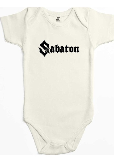 Zepplin Giyim Sabaton Logo Ekru Bebek Body Zıbın