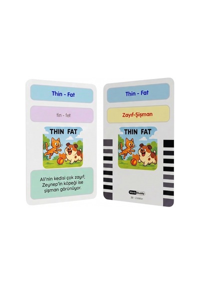 Bigibuddy WordsBuddy Türkçe İngilizce Kelime Kartları Cümle Kurmaya Başlangıç 90 Kart 3’lü Set (BigiOne Cihaz Hariç)