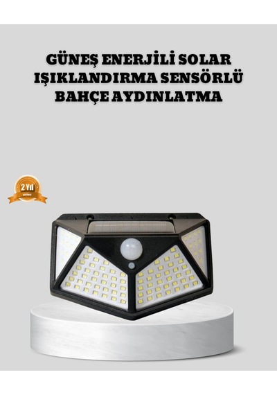 Hubrendy Tekno Güneş Enerjili Aydınlatma 100 Led Sensörlü Solar Dış Mekan Lamba
