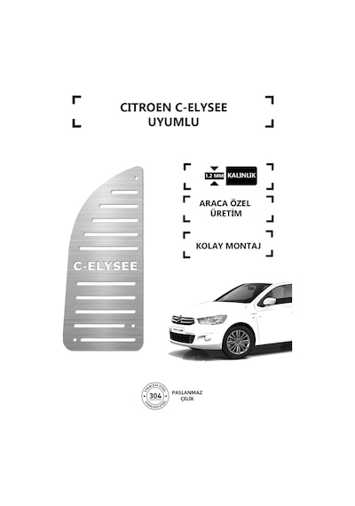 Citroen C Elysee Ayak Dinlendirme Pedalı Krom Ayak Dayama Pedalı