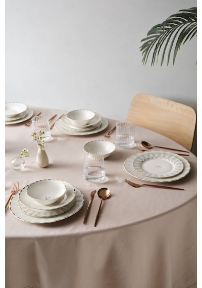 Karaca  Elegance Bone Aries Metalic 24 Parça 6 Kişilik Yemek Takımı