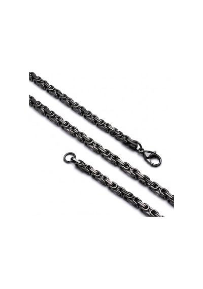 Premium Parlak Ve Şık Kral Erkek 316l Çelik Kolye 5mm 55cm 3183eck026 - Siyah Renk