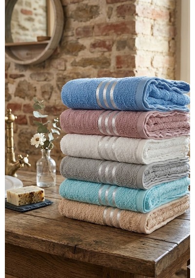 12 Adet Karışık Kadife El Havlusu - 45 X 85 Cm Spa Ve Otel Havlusu Çok Renkli