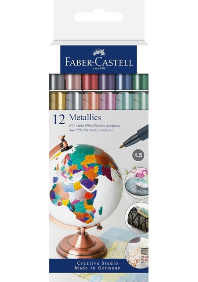 Faber-castell Metalik Markör, 12'li Set Çok Renkli