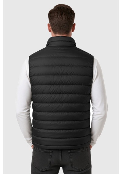 Rizzup Erkek Slim Fit Su Ve Rüzgar Geçirmez Siyah Şişme Yelek Dik Yaka Çıtçıtlı 2701708