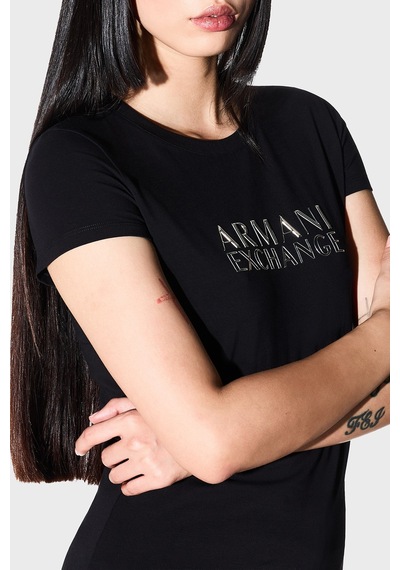 Armani Exchange Logolu Pamuklu Slim Fit Bisiklet Yaka T Shirt T Shirt Xw001837 Af16294 Uc001 Siyah