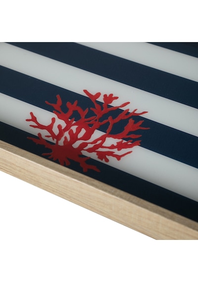 Mudo Home Coral Dekoratif Tepsi 31x42 Cm Mavi