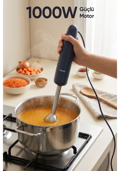 Fressi FR-HB271 1500 W Paslanmaz Çelik Bıçaklı Turbo El Blender