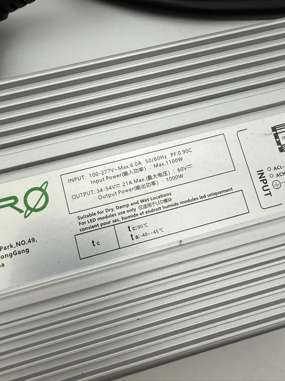 Mars Hydro Bitki Yetiştime Işığı Güç Kaynağı 1000w Mh-1000ma-56bh