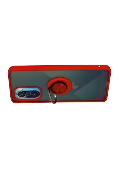 Xiaomi Redmi K40 Uyumlu Kılıf Montreal Yüzüklü Silikon Kapak - Kırmızı