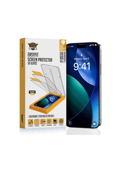 5d Glass Easyfit 2 Adet Kolay Uygulama Aparatlı Ekran Koruyucu Temperli Şeffaf Cam Apple iPhone Uyumlu 17 Pro Max/Apple iPhone Uyumlu 16 Pro Ma
