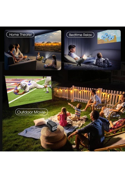 Mini Projeksiyon, 4k Fhd 1920x1080p, 180 Döndürülebilir, Taşınabilir, Wifi 6 Ve Bt 5.2, Android Ve İos, Fare Ve Uzak Kumanda, Siyah