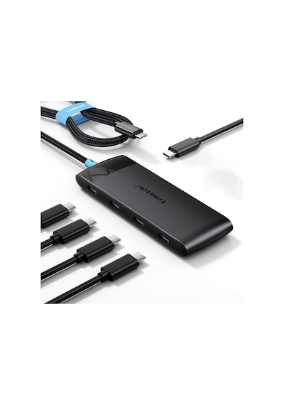 Lemorele Tc107, 10gbps Yüksek Hızlı 4 Port Usb 3.2 Gen2 Hub - 60cm Uzun Örgü Kablolu Çoklayıcı Mc & Pc