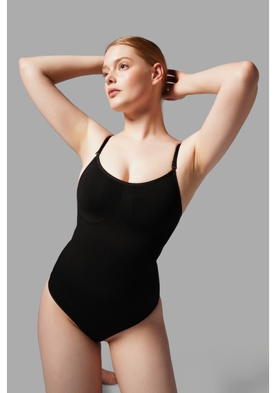 Çıtçıtlı String Body Korse 9052 Siyah