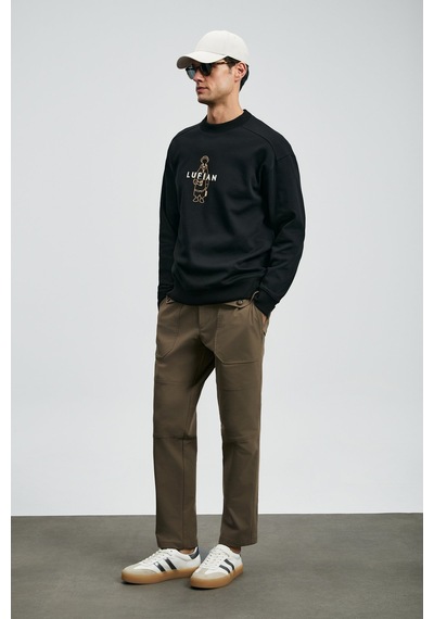 Lufian Erkek Sımba Sweatshirt 112030175 Siyah Siyah