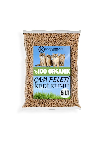 Karaoğlan Tarım Kedi Kumu Organik %100 Çam Peleti Kokulu Tozsuz 5 L 2500 G