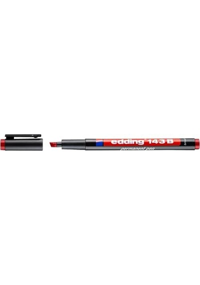 143 B Permanent Kalem - Asetat Kalemi - Kırmızı - 1 Kalem - Kesik Uç 1-3 Mm