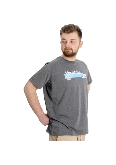 Mode Xl Büyük Beden Erkek T-Shirt Youthful 23107 Antramelanj 001
