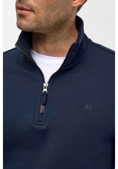 Süvari Lacivert Regular Düz Yarım Balıkçı Yaka Sweatshirt Lacivert