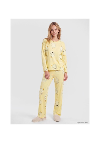 LC Waikiki Alıta Cıty Farkıyla Lcw Young Sarı Penye Desenli Uzun Kollu Kadın Pijama Takım Sari - 929503497 Sari LC Waikiki Alıta Cıty Farkıyla Lcw Young Sarı Penye Desenli Uzun Kollu Kadın Pijama Takım Sari - 929503497 Sari