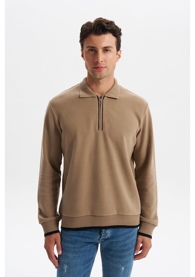 AR-MA Arma Erkek Selanik Kumaş Polo Yaka Yarım Fermuarlı Regular Fit Sweatshirt Kazak K30554697902 Füme - Gri AR-MA Arma Erkek Selanik Kumaş Polo Yaka Yarım Fermuarlı Regular Fit Sweatshirt Kazak K30554697902 Füme - Gri